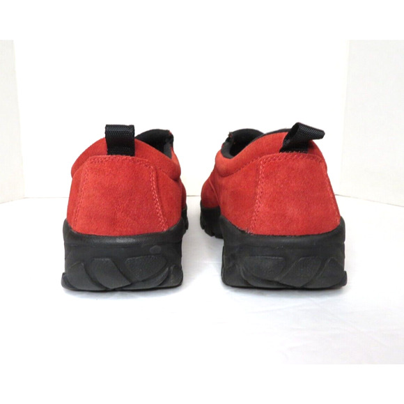 Lands End Men’s Shoes Red Suede Leather Casual Moc Elastic Slip Ons Size 9.5 - Picture 7 of 10